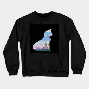 Pretty kitty abstract landscape Crewneck Sweatshirt